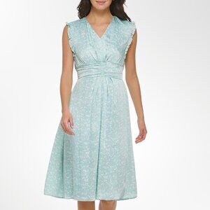 NWOT DKNY blue midi dress 6 S small spring easter lightweight casual sundress